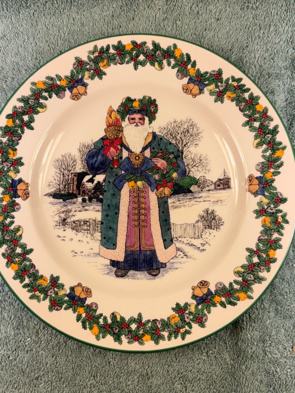 Vintage Spode Santas Around The World British Santa Plate NIB Made in England 8